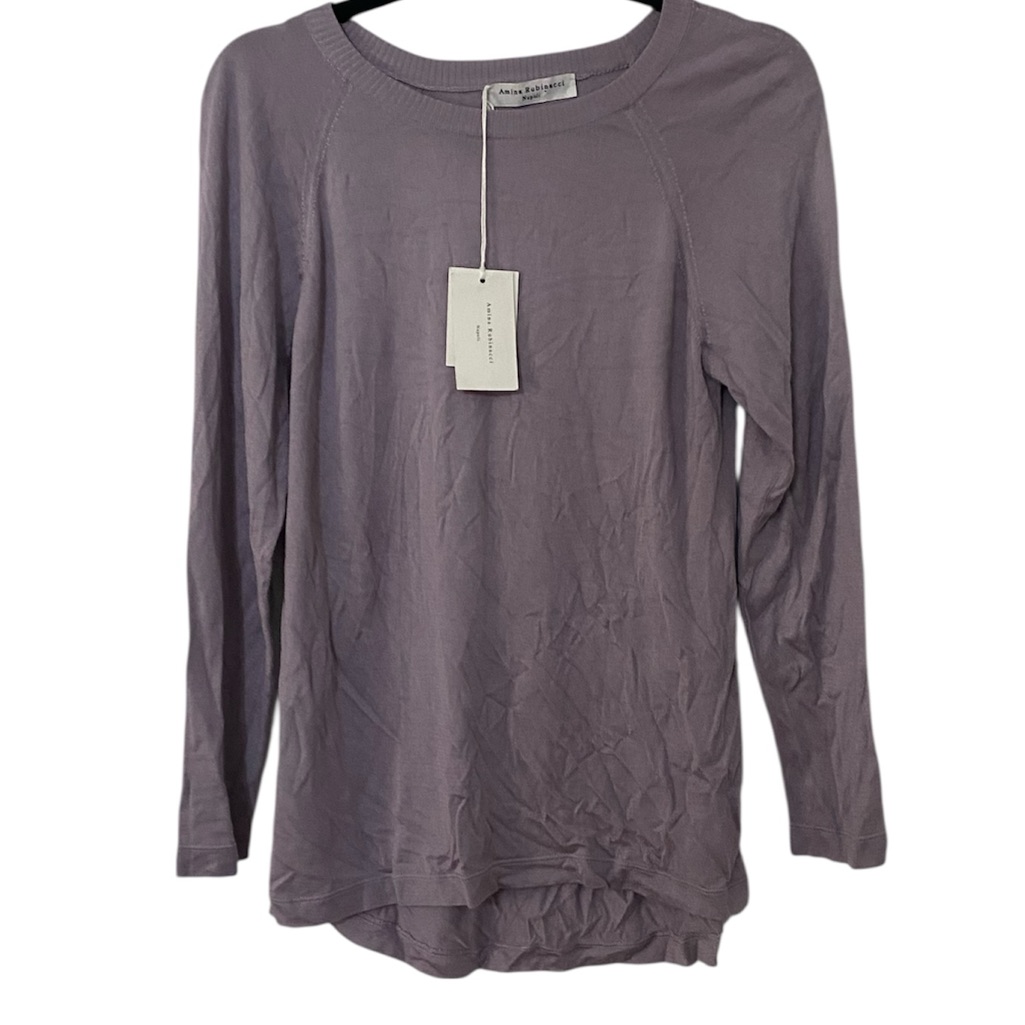 Nwt Amina Rubinacci Napoli Lavender Italy Long Sleeve Top Medium M